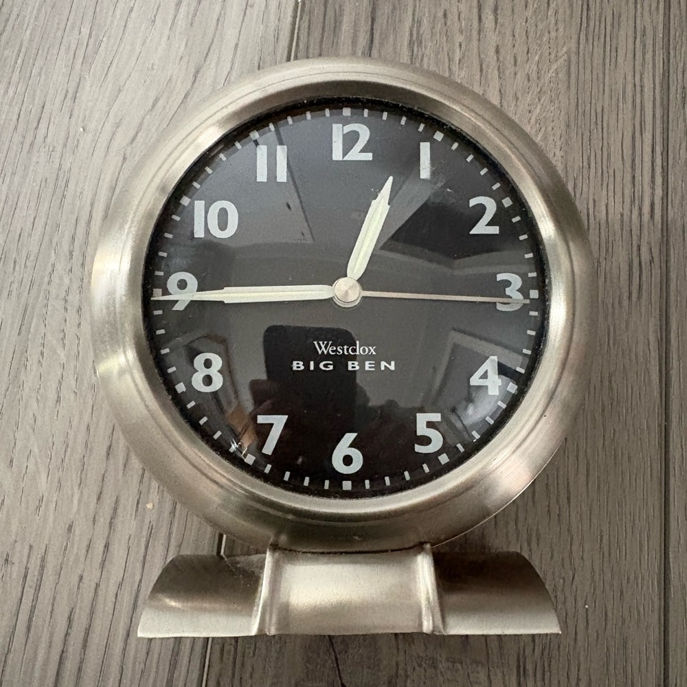 Westclox Big Ben Silver Table Clock with Black Dial